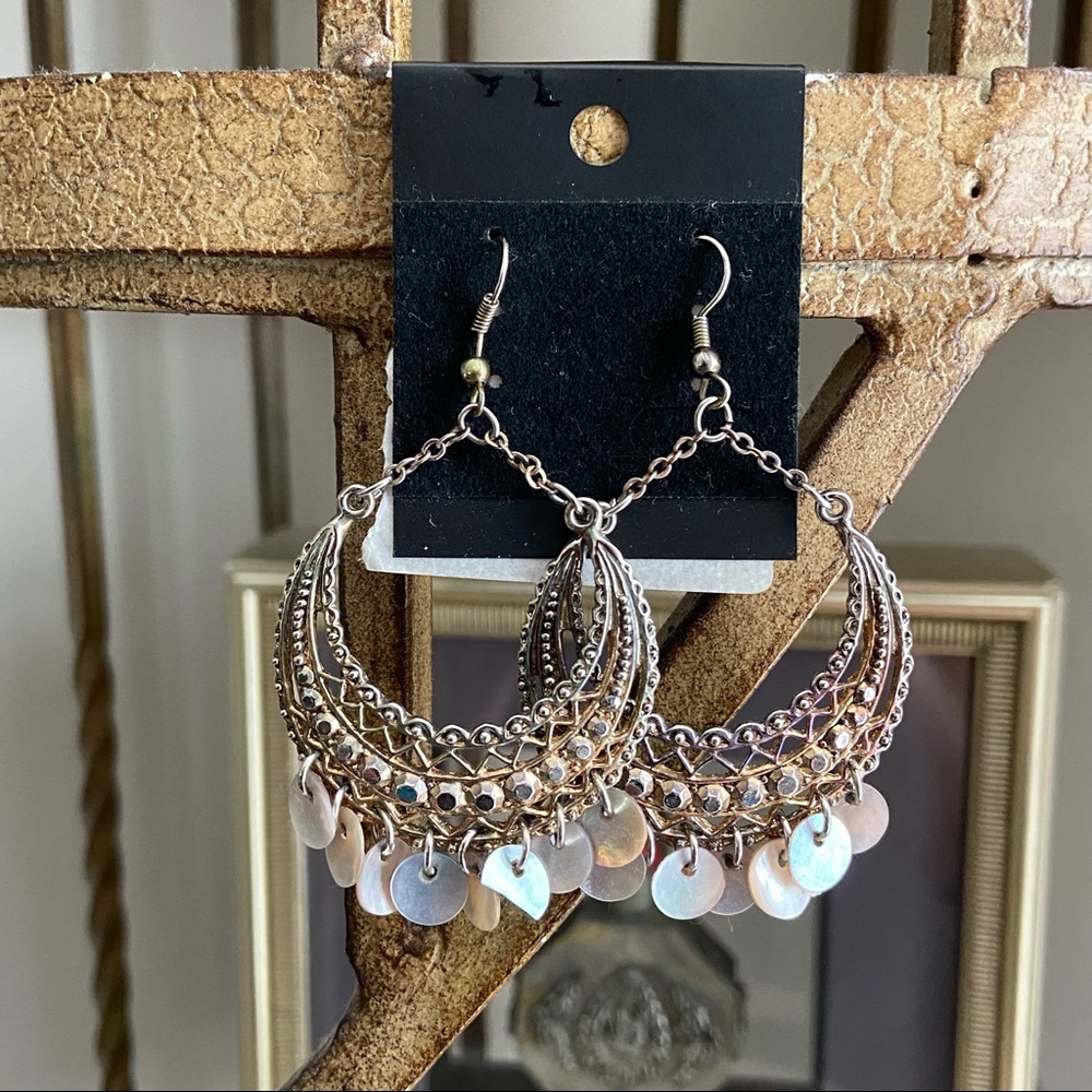 Silver circular Dangle chandelier fashion  earring